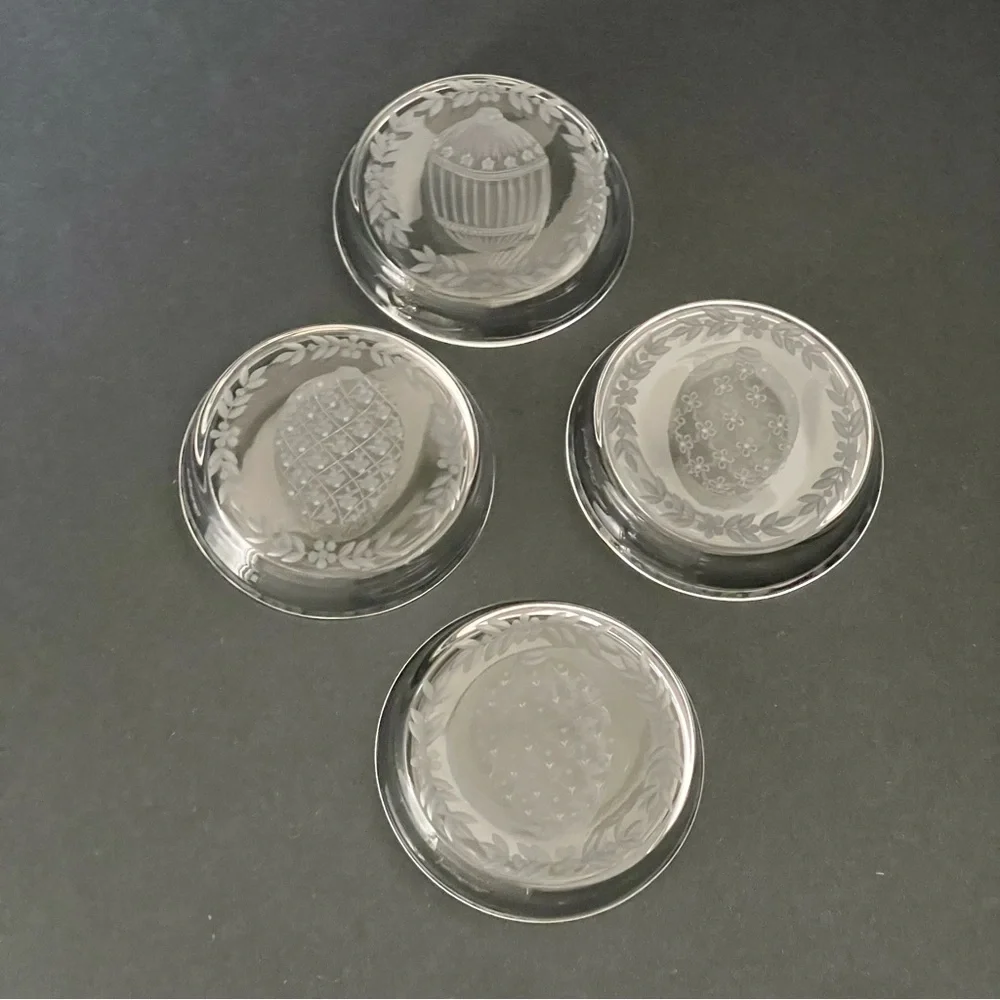 SET of 4 Faberge Egg Crystal Coasters